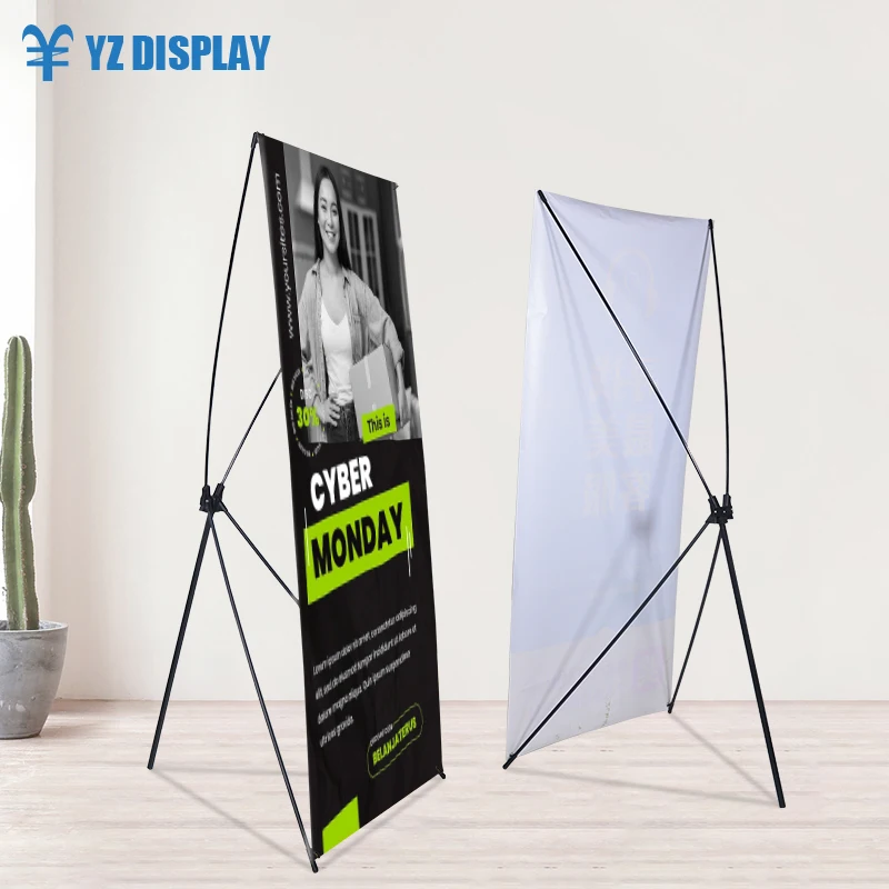 Индивидуальный X баннер стенд световой короб пользовательский цвет стекловолокно + алюминиевый полюс YZ дисплей 5-20 дней 60*160 80*180