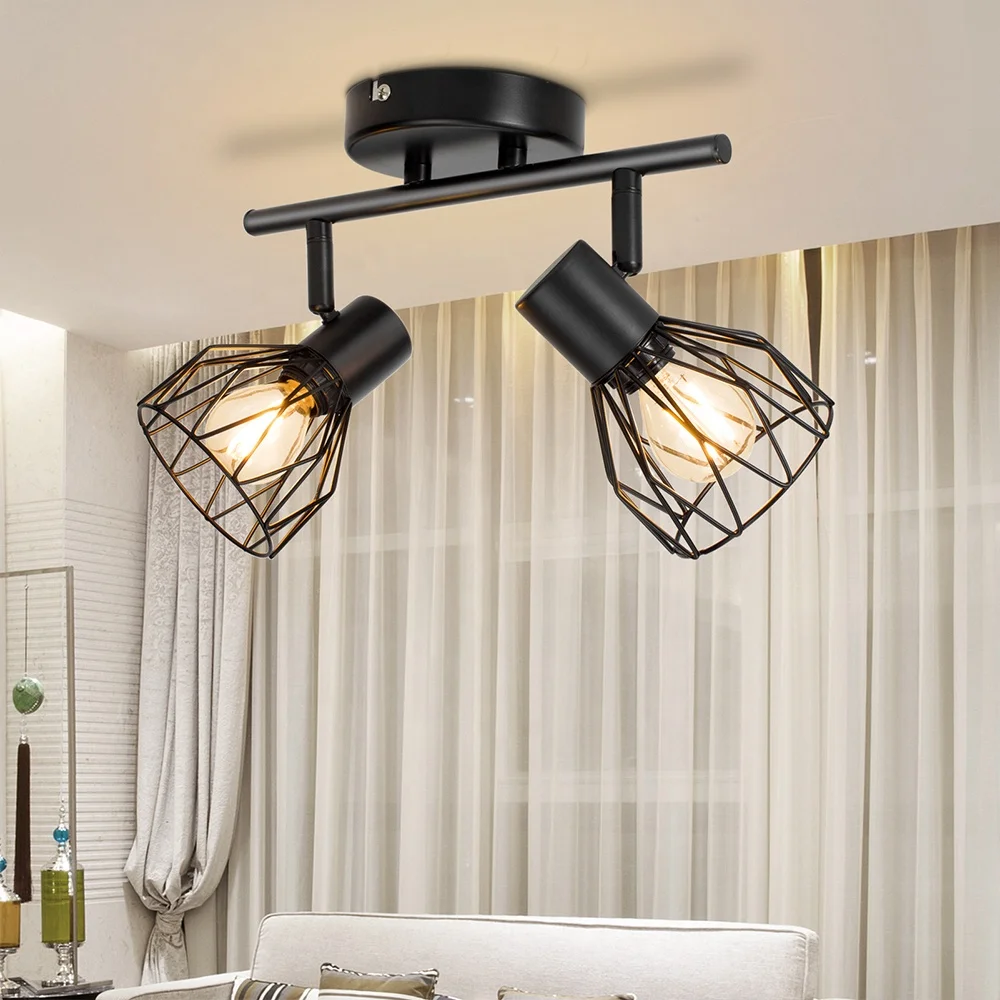 Vintage Wire Cage Ceiling Light Kitchen Light Fittings Spot Light Wall Spotlight for Living Room