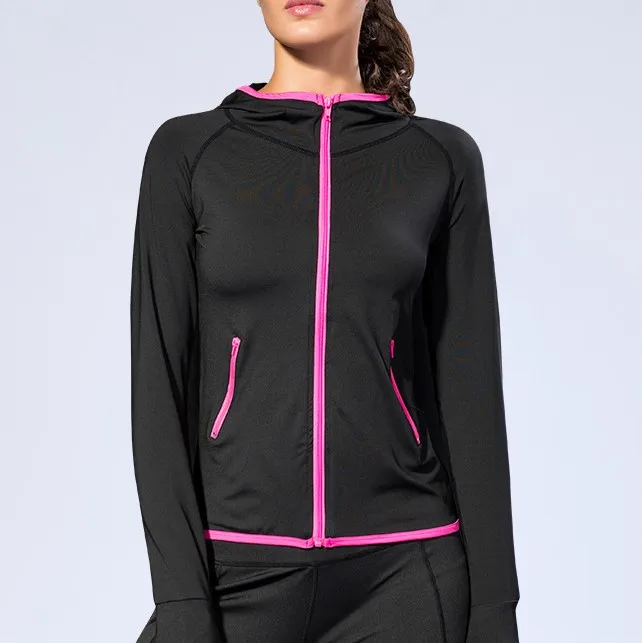 
High Quality Custom Logo Embroidery Full Zip Up Workout Sports Windbreak Hoodies Sweatpants Sets For Women 