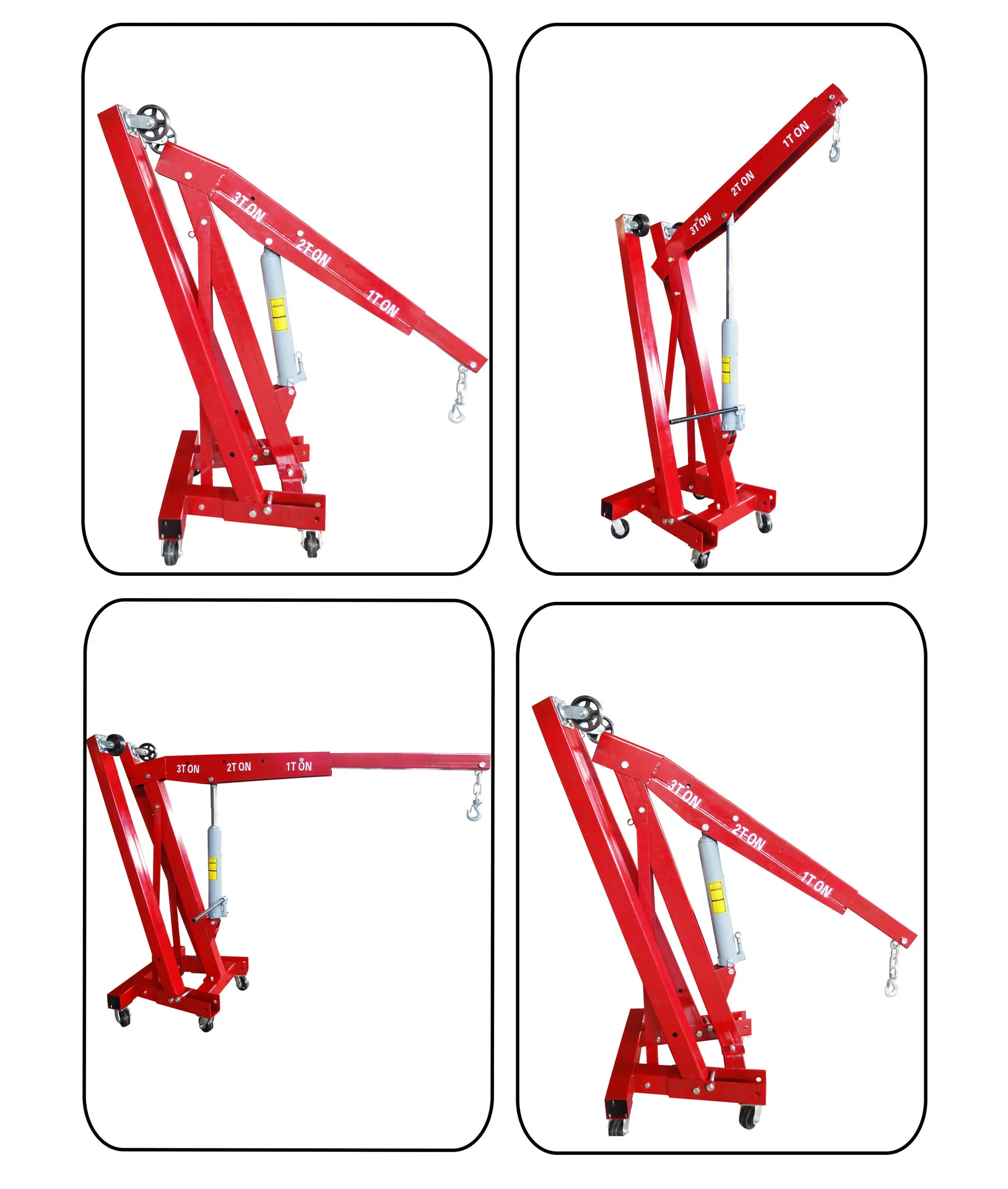 3ton Mini car engine lifting folding Crane Portable small pickup folding boom 	 truck with crane
