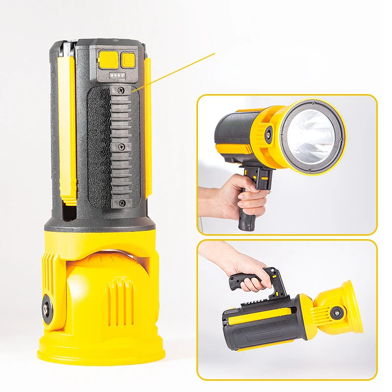 Super Bright Spotlight Flood Light Long Distance Outdoor Waterproof P50 LED Portable Searchlight for Hunting Security Patrol