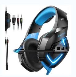 Onikuma Original 2022 Wholesales microphone gaming Headsets rgb Backlight Headphone for PC Game action
