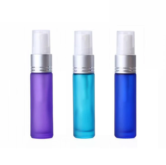 
5ml 10ml matte frosted mini empty refillable travel size glass spray perfume bottles set 