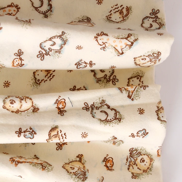 
Custom printed pure cotton fabric soft breathable baby clothing T-shirt and bed sheet fabric 