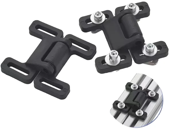Black Nylon Hinge with Double Ball Catch Door Closers for Connecting Aluminum Profiles