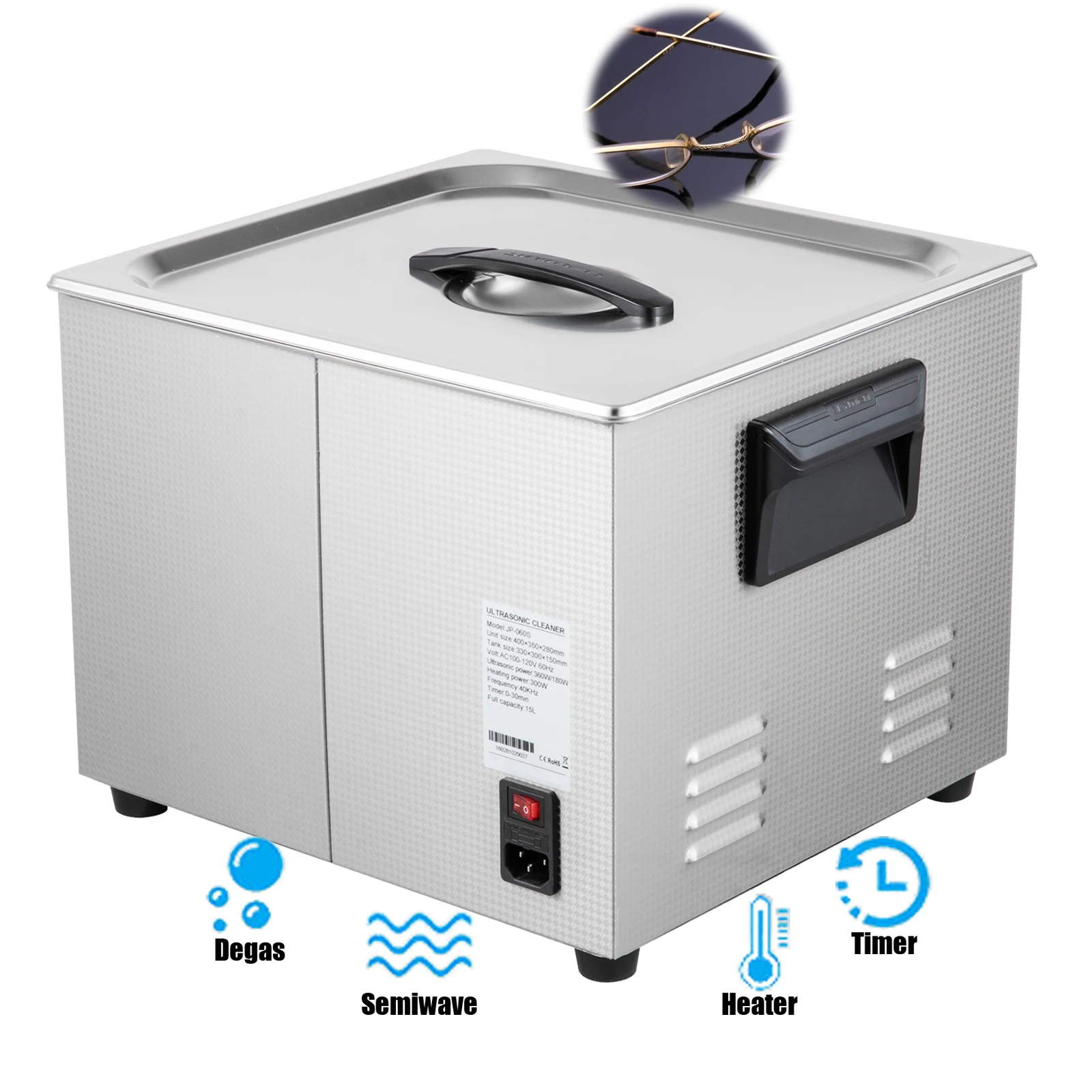 Промышленный Ультразвуковой очиститель с австралийской/американской вилкой, ультразвуковая машина, цифровой ультразвуковой очиститель 15 л, широкое применение