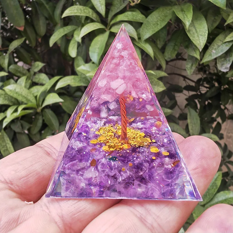 50mm Energy Generator Orgone Crystal Pyramid Gemstone Organite Pyramids Healing   Pyramid Crystal Crafts