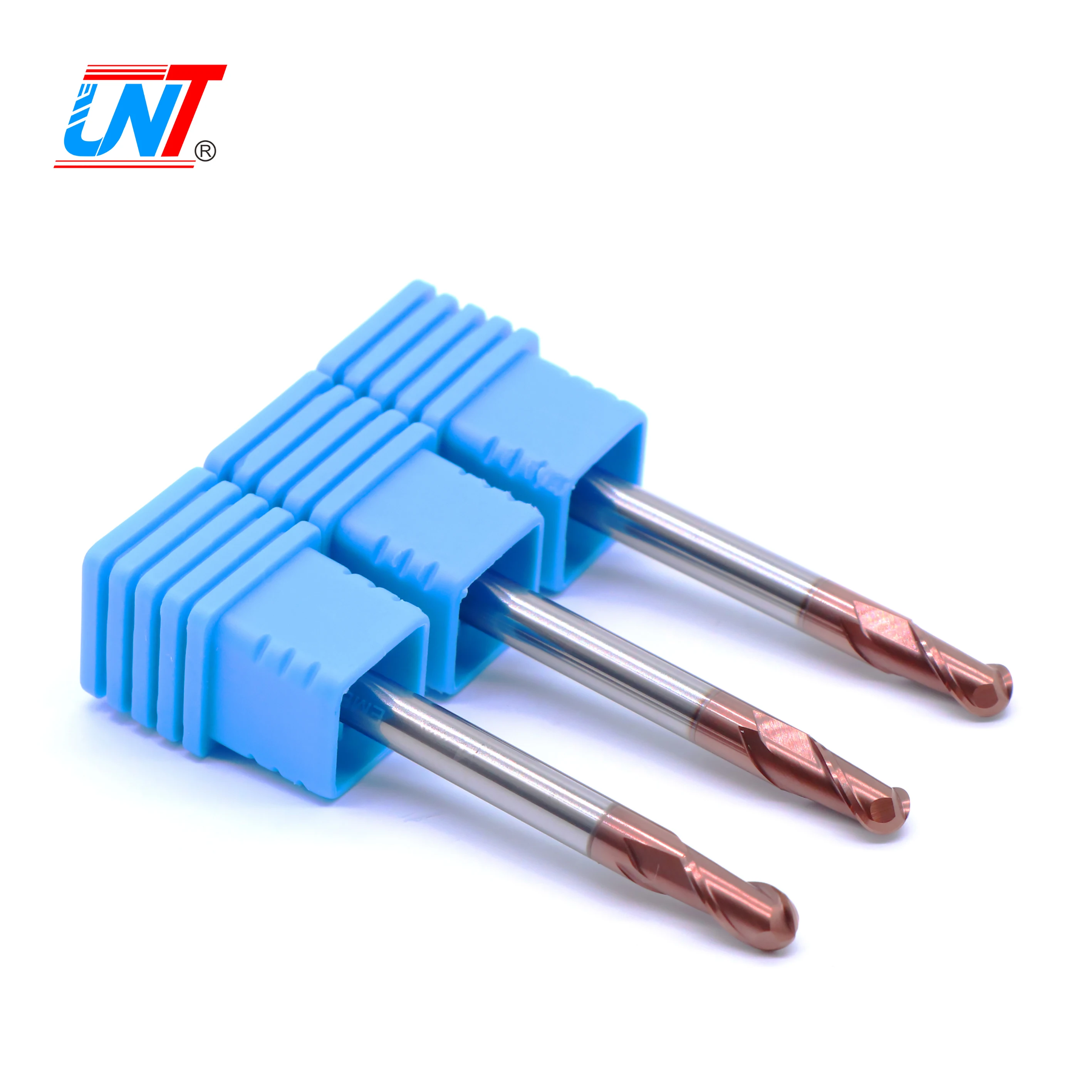 UNT Solid Carbide Fresa CNC HRC65 4 Flutes Corner Radius End Mill For Hard Metal