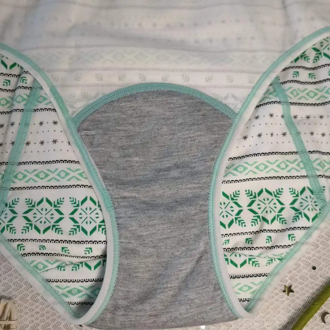 Leak Proof Menstrual Panties with Pocket Lady Physiological Panty Women Underwear Waterproof Briefs Period 40S Cotton Adults T/T