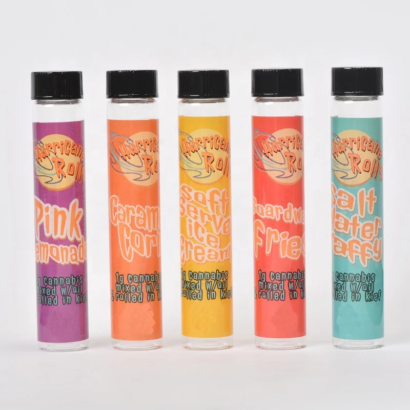
New arrival Hurricane pre rolls tube joints packaging with label and sticker Smoke-blunt rolls tube 