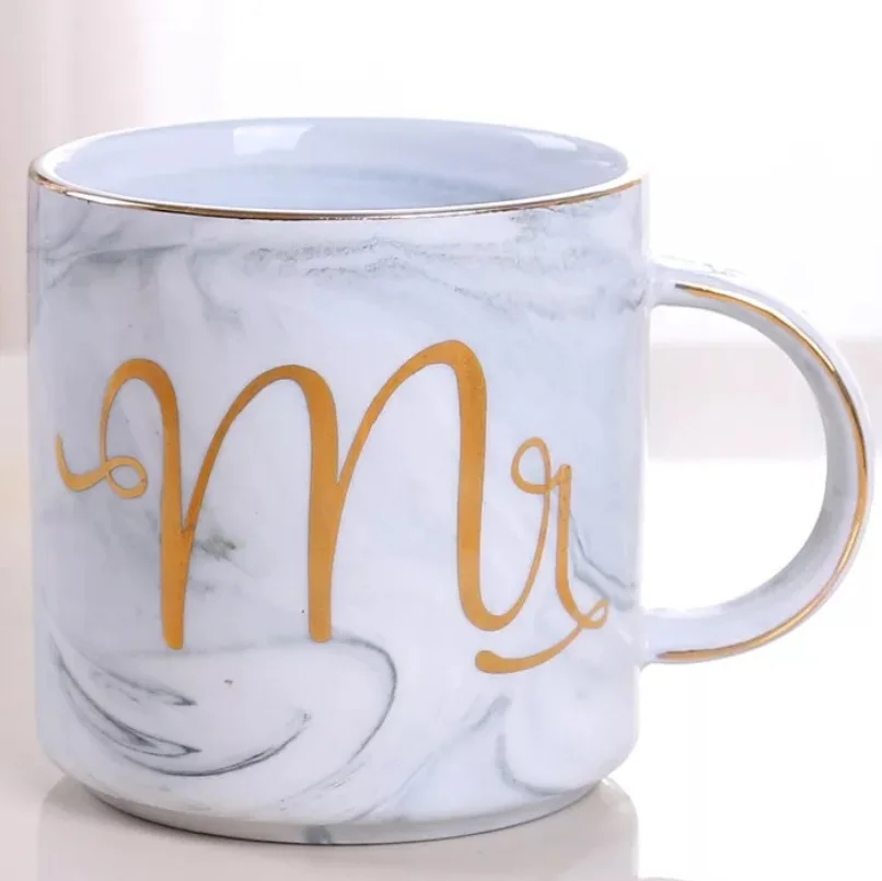 Miss Mr Ms ceramic Marble coffee mug milk cup for gift