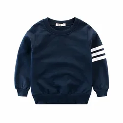2020 весенний Детский Повседневный пуловер высокого качества с длинным рукавом и круглым вырезом однотонные детские толстовки для мальчиков