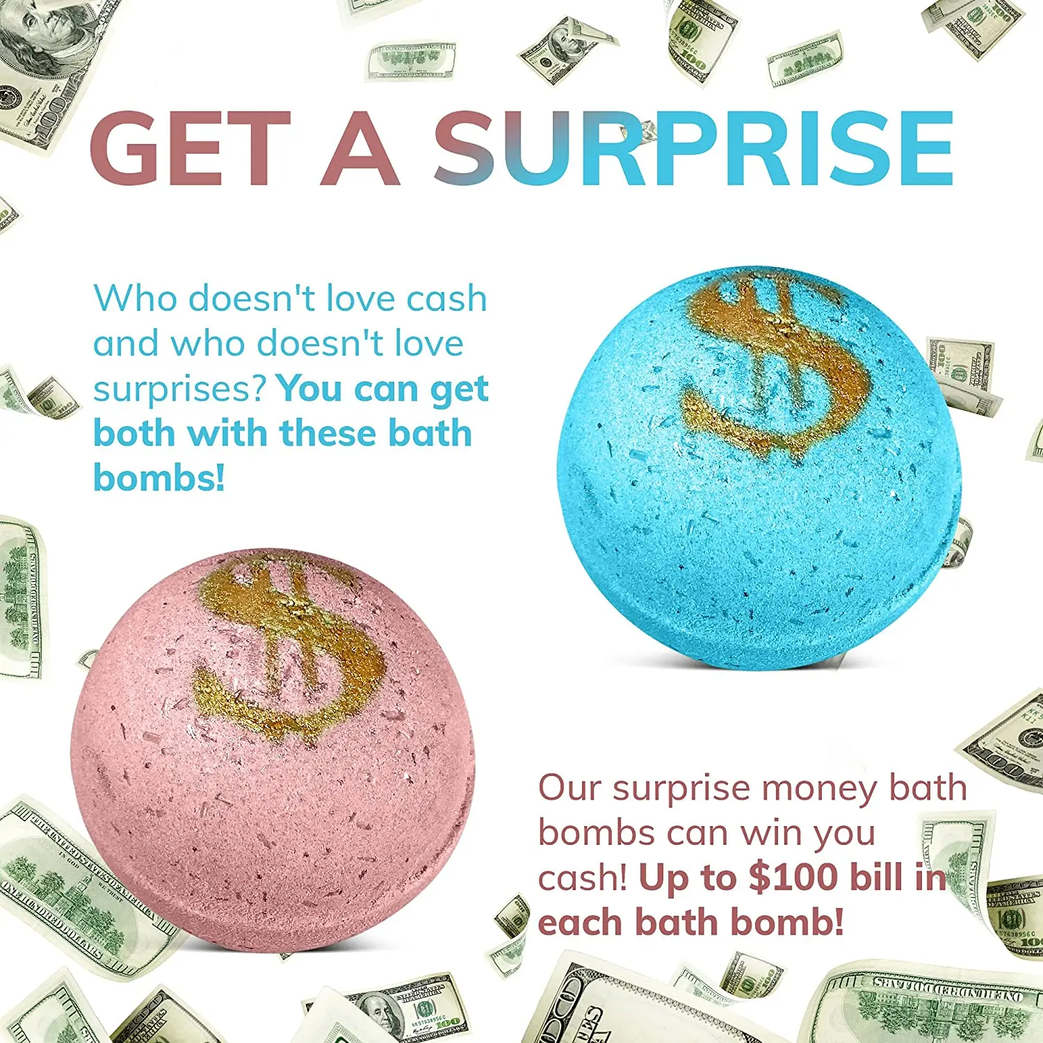 Factory Customized Wholesale 100% Natural Ingredients Bath Bombs With Money -338301