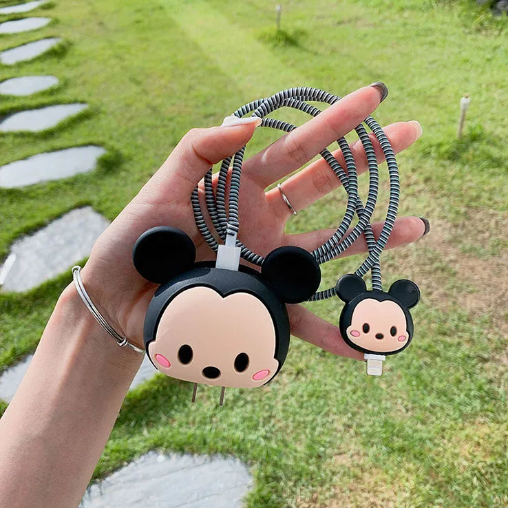 Big and small cartoon custom Data Line Cord charger cute animal cable bite  protector for phone
