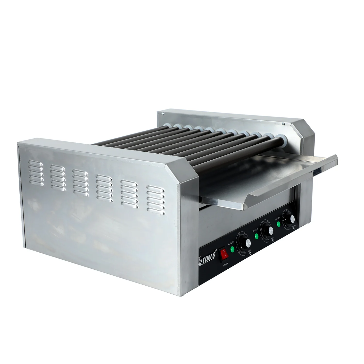 Commercial Hot Dog Roller with warming showcase Stainless SteelSausage Roller for party Camping Cooking Hot Dog Grill Machine