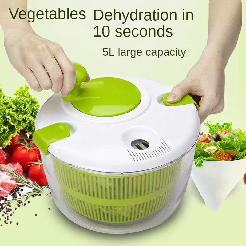 5L Fruit Drain Vegetable Dryer  Large Salad Spinner For Wash dehydrator Household kitchen tools Hand dryer Water dispenser