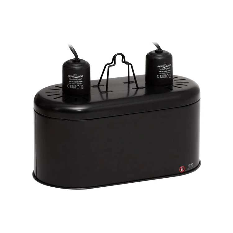 Reptizoo double dome lamp fixture lamp reptiles two independently switched power lines with heat resistant ceramics lamp sockets