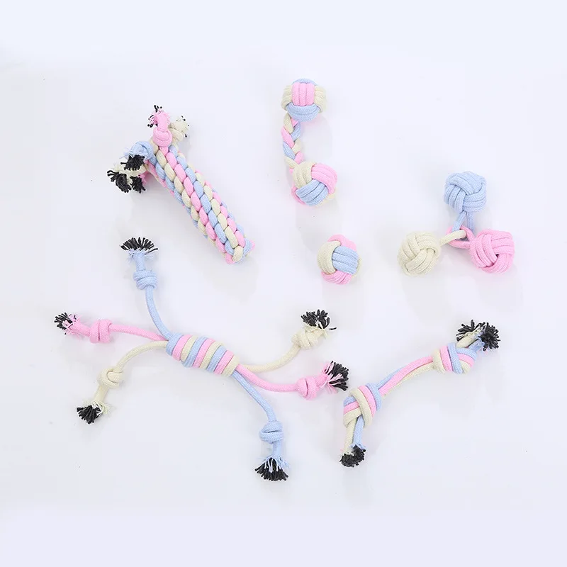 Wholesale Dog Rope Toys Pet Products Chew Toys Durable Rope Ball Interactive Toy for Cat Puppy Funny Teeth Grinding Cleaning