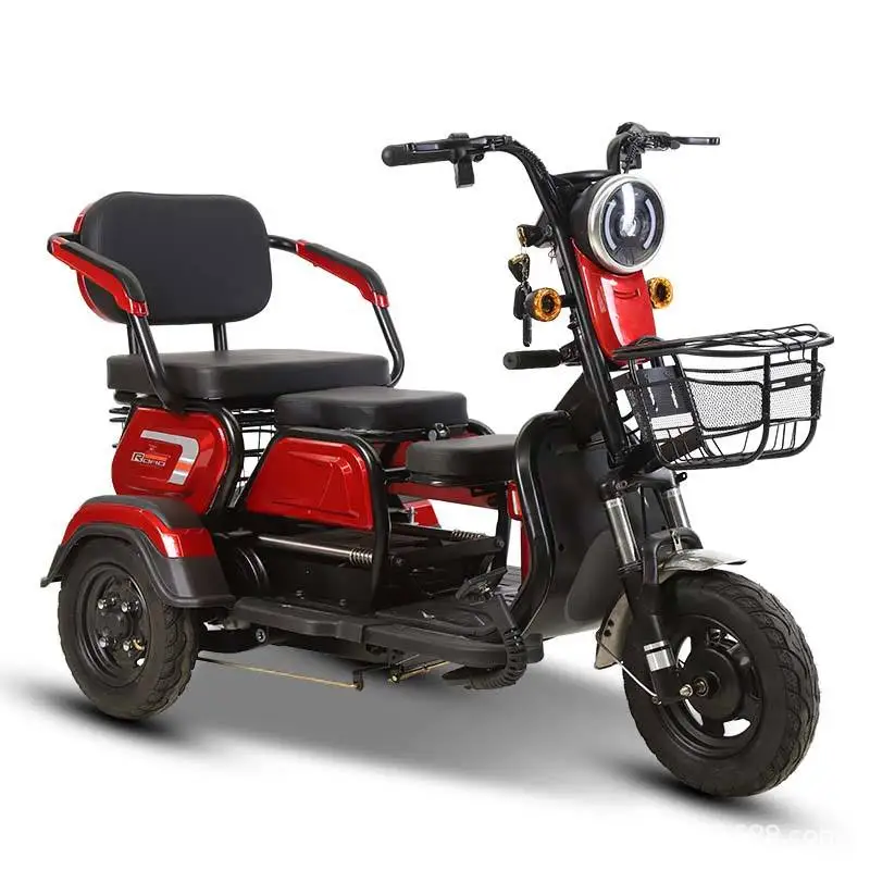Wholesale Hot sale 600W 48V 14 Inch Electric Pedicab Lead Acid Battery 3 Wheel Electric Cargo Tricycle  Bike with Basket