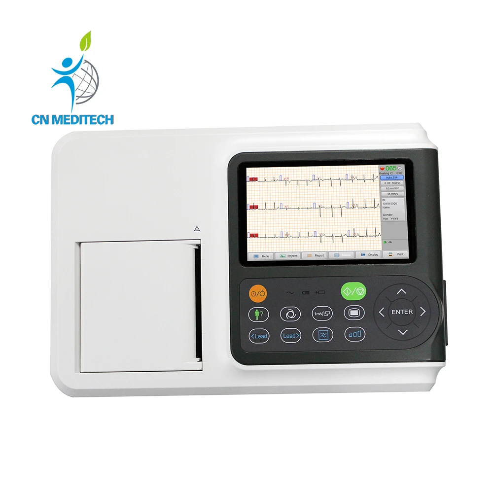 Medical 12 Leads 3 Channel Digital Portable ECG EKG Cardiograph Machine