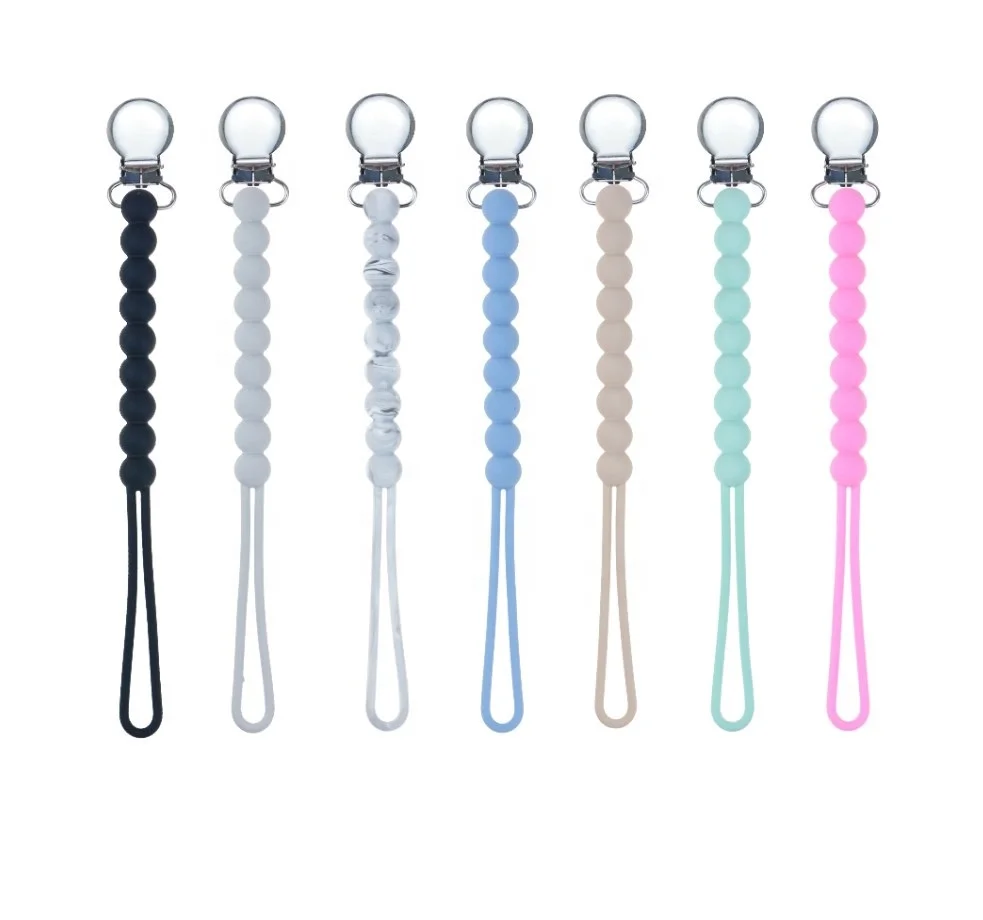 Pacifier Clip Holder Nipple Soother Chain Infant Baby Feeding Baby Pacifier Chain Clip Silicone Pacifier Clips for Baby