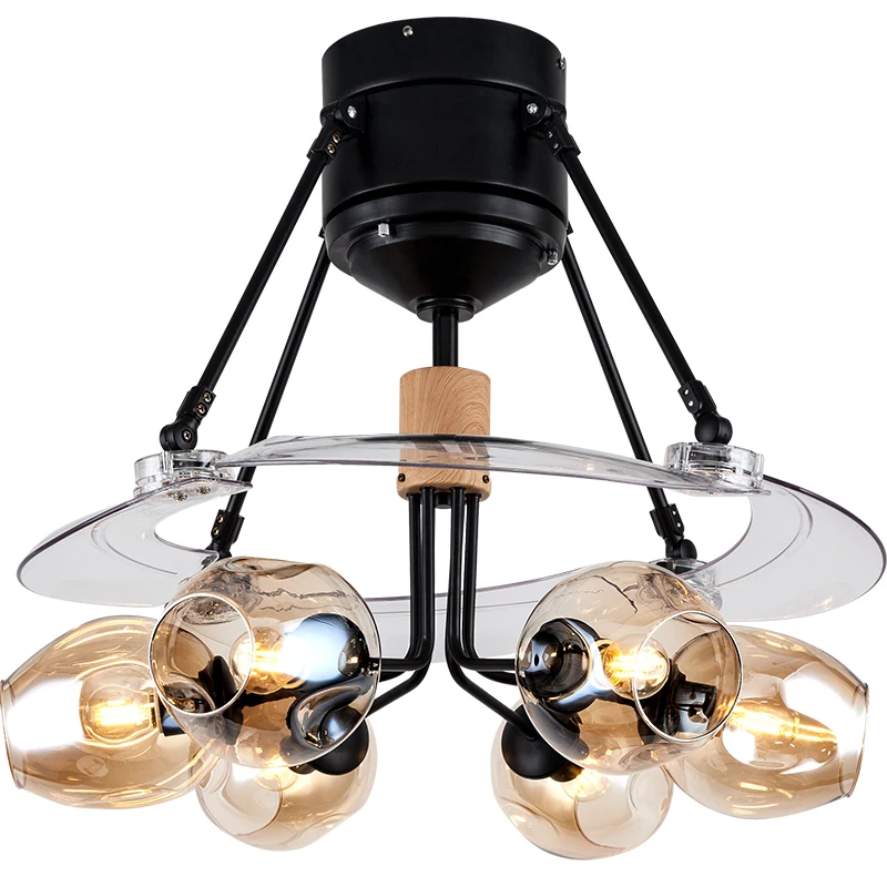 Nordic Luxury 48 Inch 4 ABS Blades LED Light AC Copper Motor Ceiling Fan With Lights