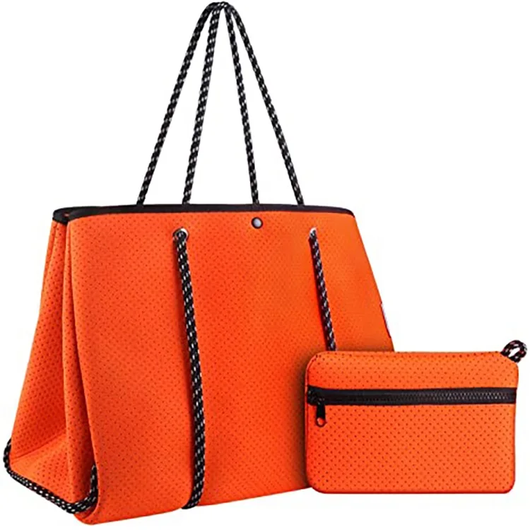 neoprene luxury beach bag High quality wholesale custom logo or color neoprene  large beach bag customized tote shopping bag