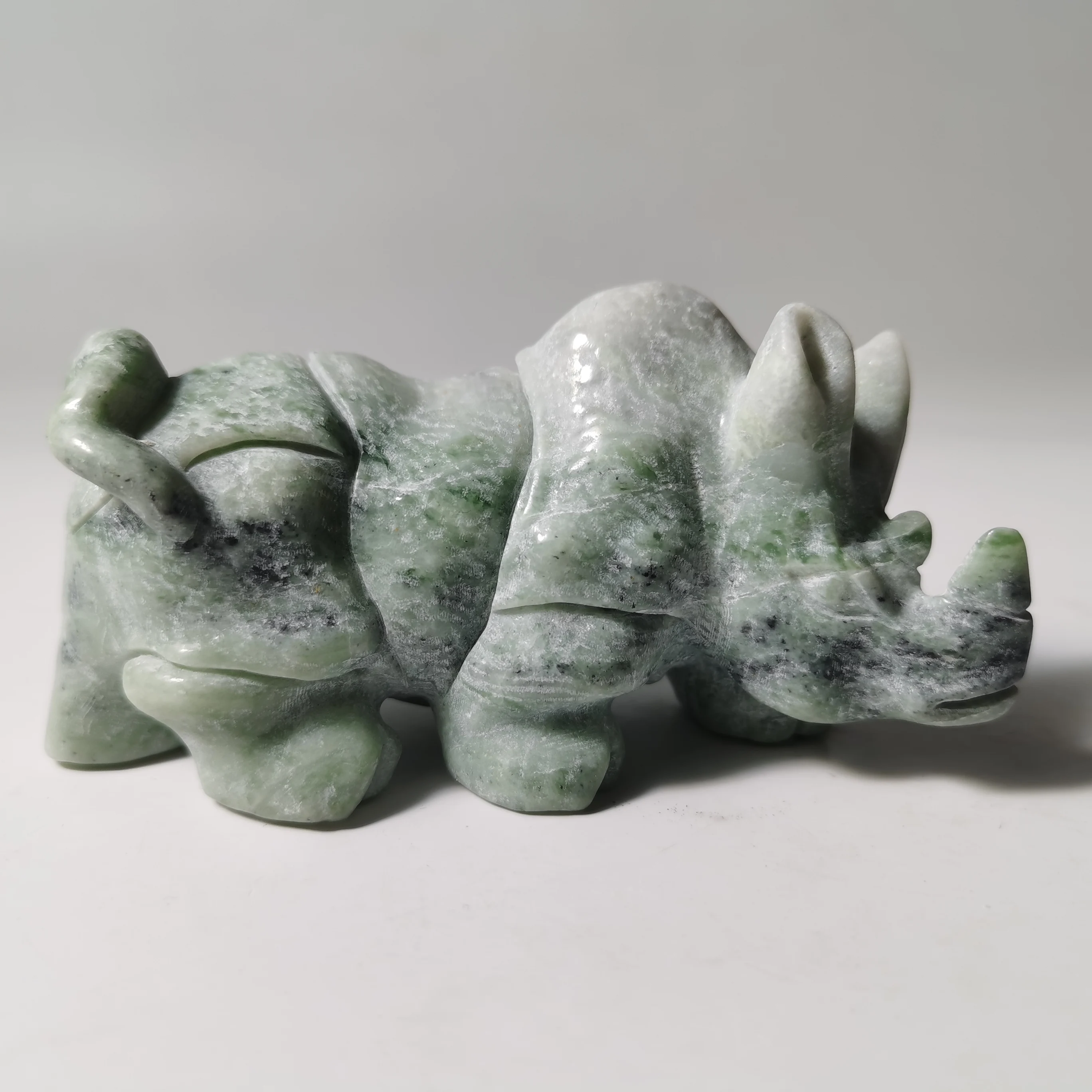 wholesale crystal carving calcite animals crystal crafts healing stone jade rhinoceros for gift