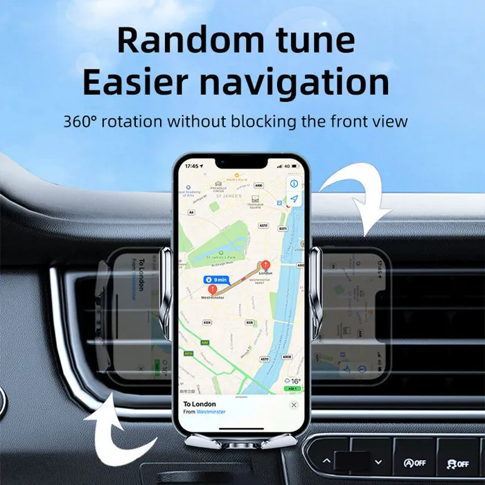 Hot Sell Car Holder 15w Wireless Charging Car Phone Holder Auto Sensor Car Phone Mount