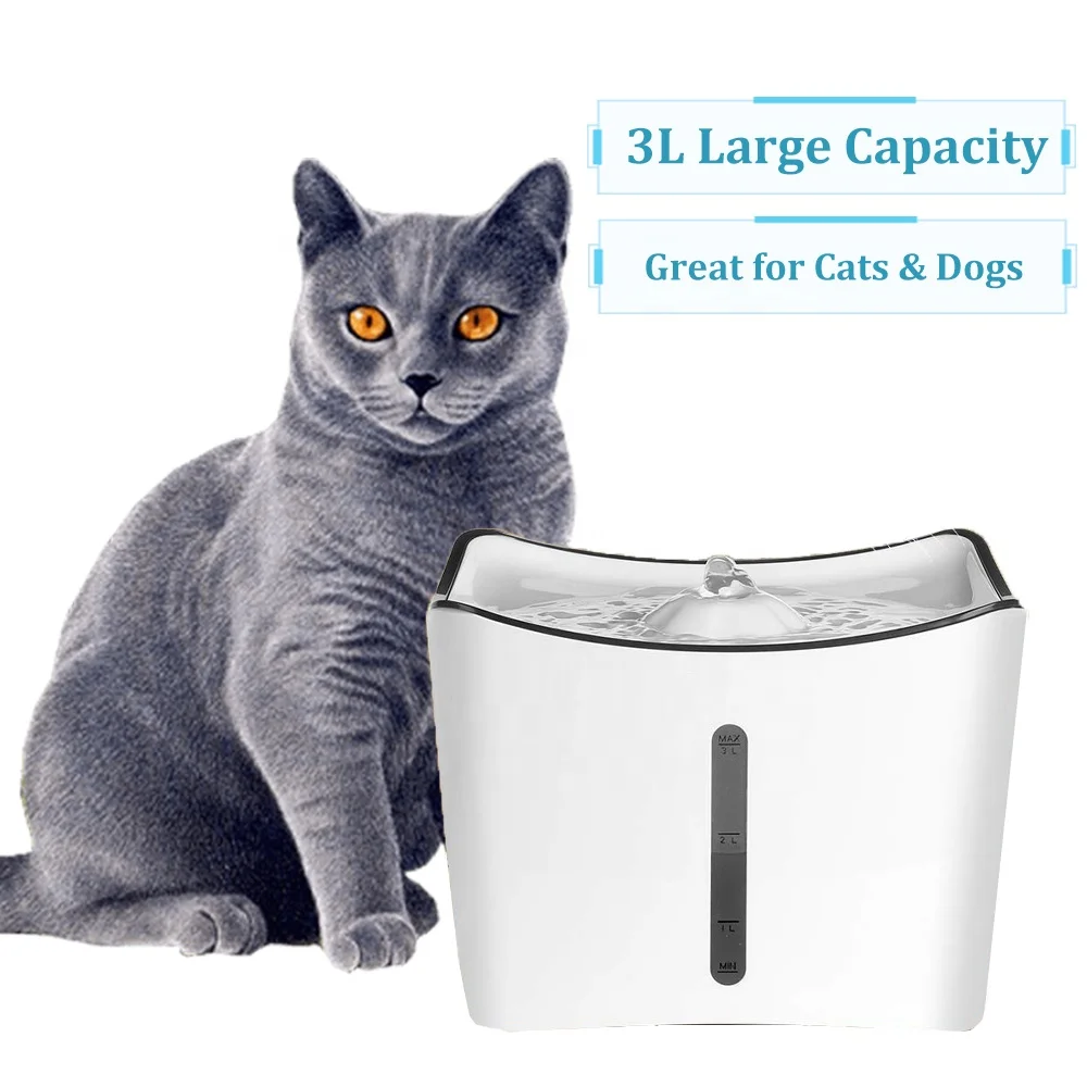 Luxury Pet Fountain 3l/101.5oz Cat Water Dispenser Automatic Feeders & Waters Carton Box, Gift Packaging Plastic Water Storage