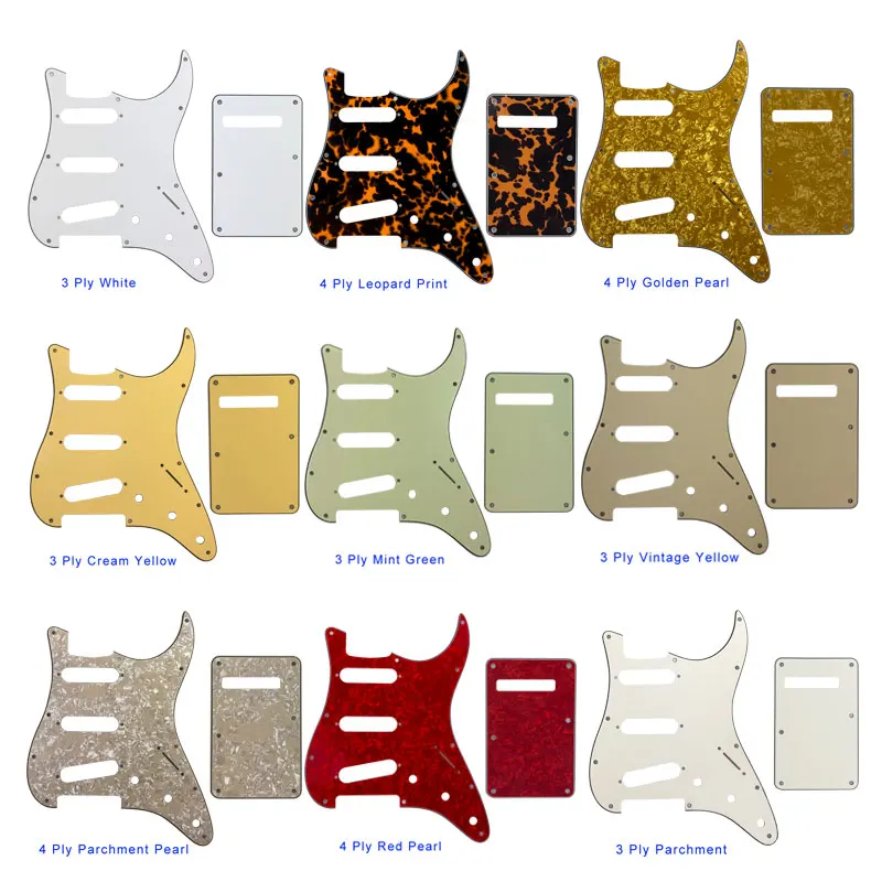 Pleroo Parts for US Anti-Pickup Scratch Plate Strat With 11 Srew Hole For SSS Pickguard & Back Plate Guitar Pickguard