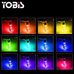 Yobis T10 5050 6SMD Remote Control Car Led T10 RGB Light Bulb T10 LED bulbs
