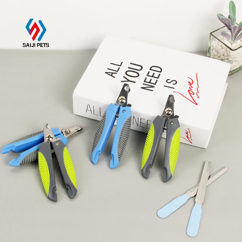 Saiji premium rabbit bird claw scissors and file pet grooming trimmer stainless steel dog nail clippers for cats