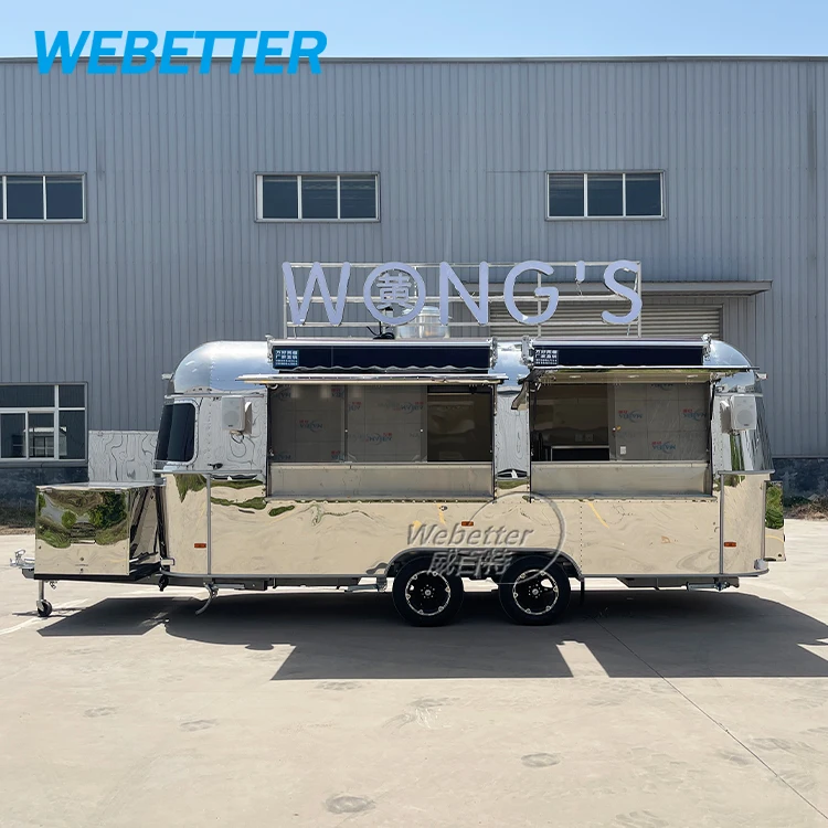 WEBETTER Pizza Food Truck Catering Trailer Fully Equipped Mobile Snack Coffee Cart Imbisswagen Airstream Food Trailer For Sale