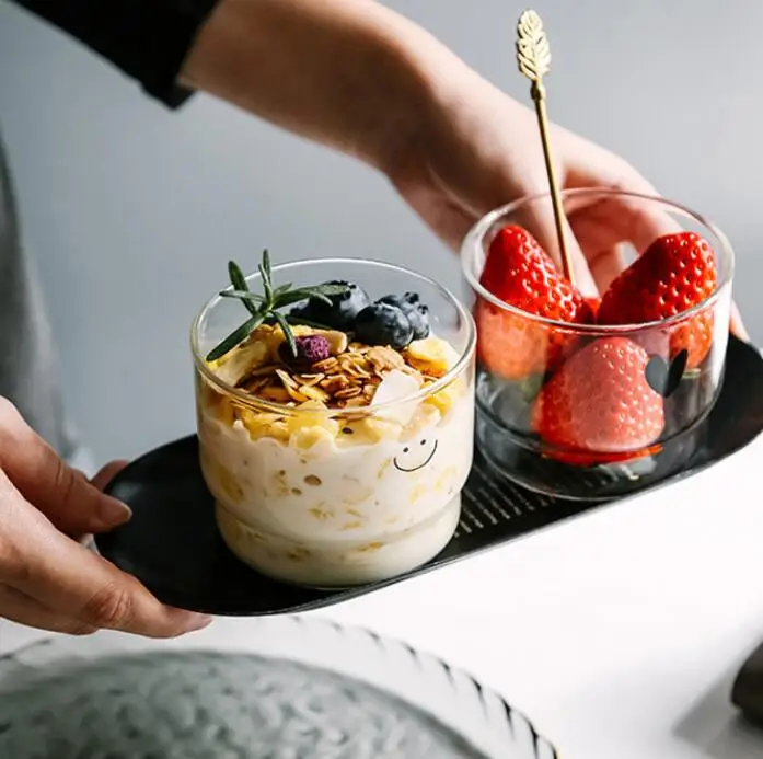 smiling face folding cup dessert cup cute love heart glass coffee cups