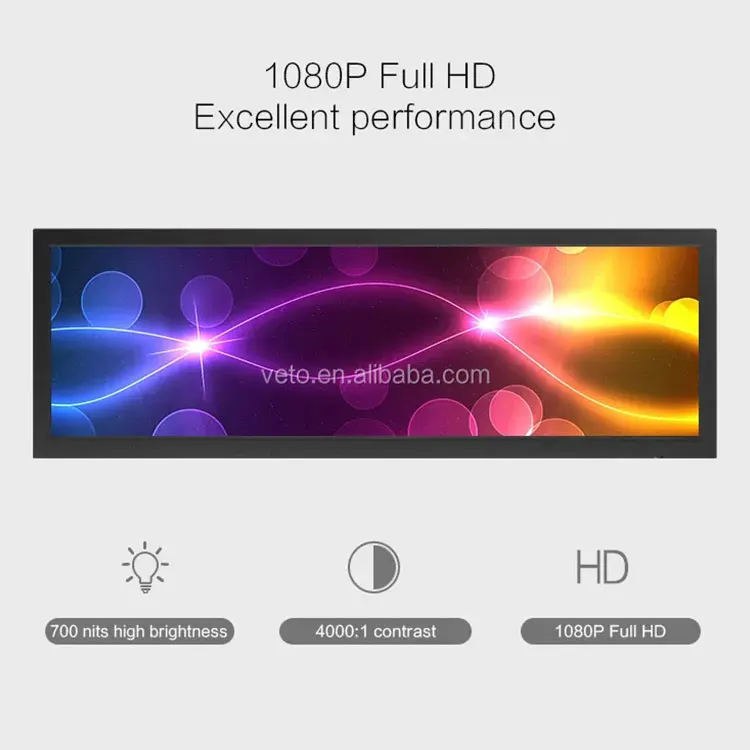 23.1 inch indoor super wide LCD screens stretched bar Advertising Display