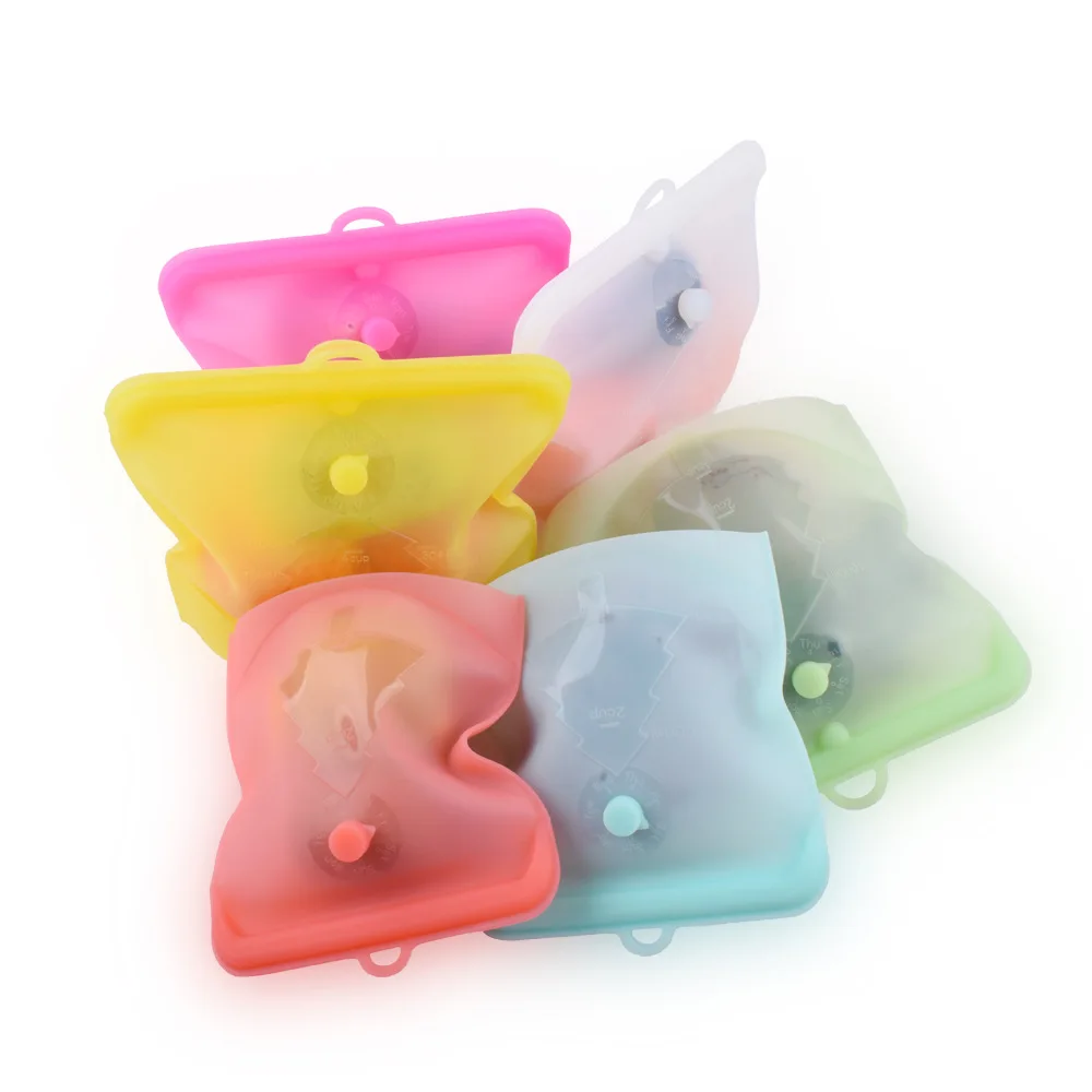 500ml 1000ml 1500ml reusable fridge freezer tea breast milk zip lock freshness bags silicone food storage bag