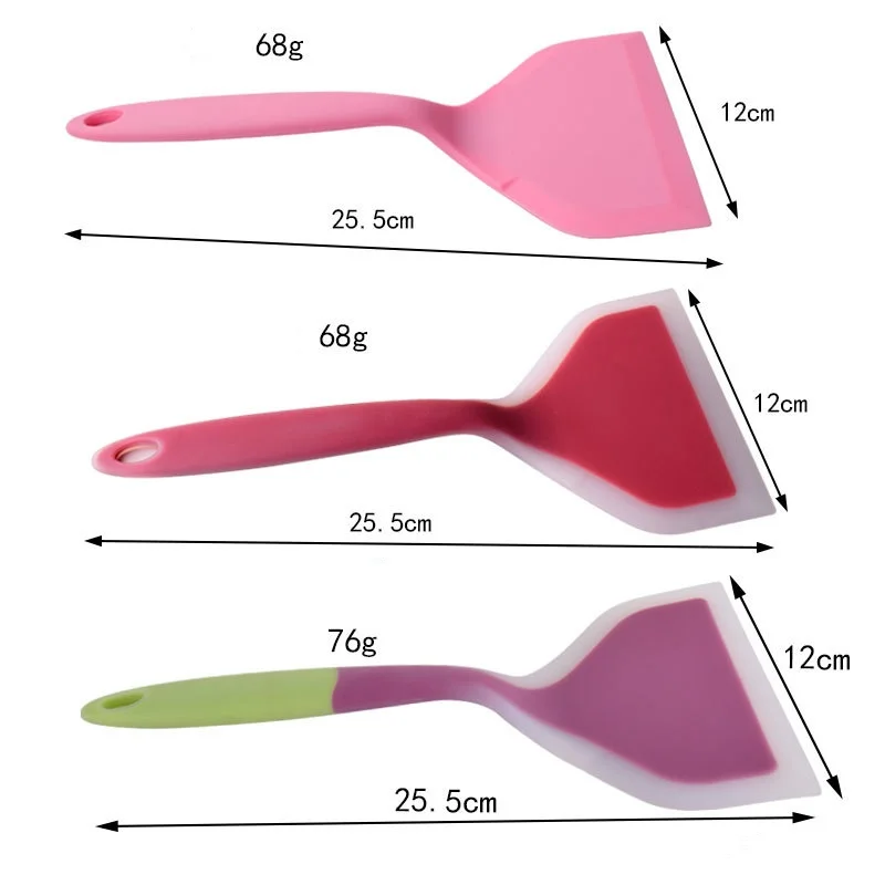 Non-stick cooker silicone wide Turner pancake spatula pizza spatula kitchen elevator gadget for fish steaks fish spatula