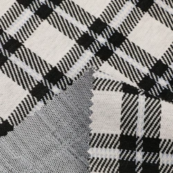 Bulk wholesale classic check yarn dyed textile knit jacquard plaid cvc fabric for coat