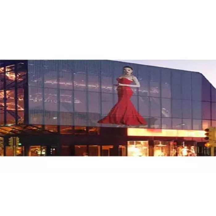 CNS-P5-10 New technology Ultra high brightness high stability and long life adhesive transparent film  led  screen on glass