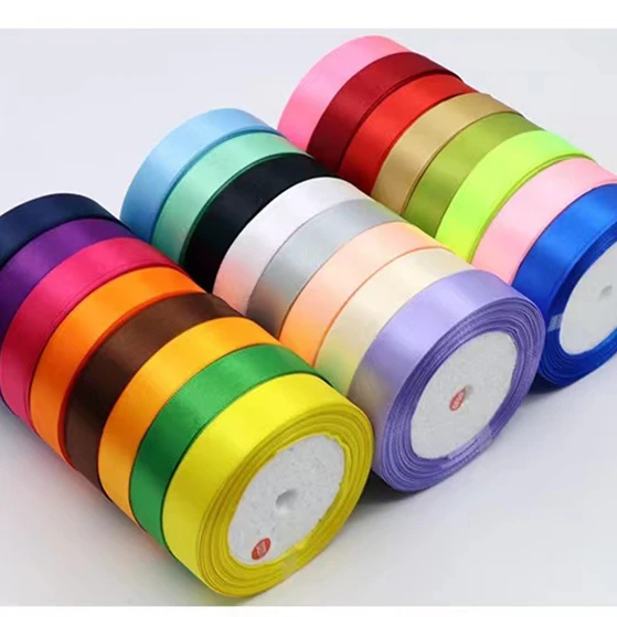 2023 High quality Custom size 2cm*25yard Birthday gift and present Satin Ribbon