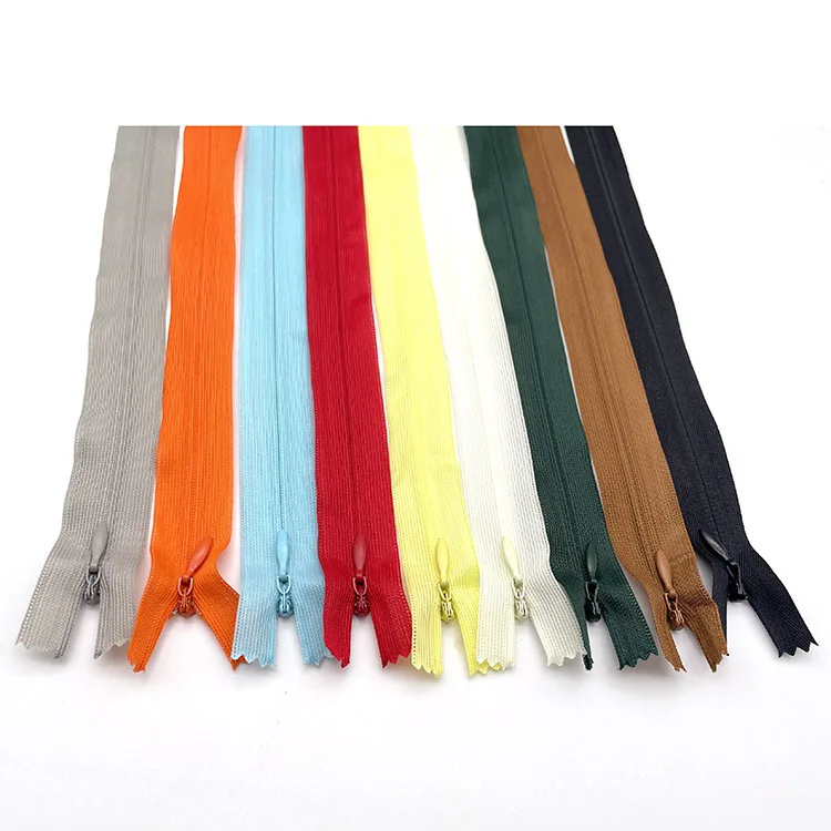 YYX High Quality Invisible Plastic Zippers For Evening Dress Colored Zippers Shirt Jacket Uniform Hidden Zipper