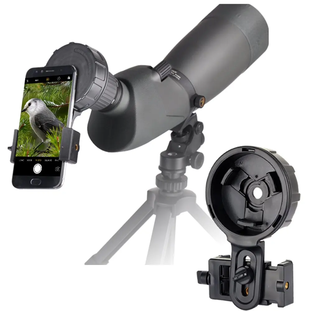 
Cellphone Telescope Adapter Mount, Universal Phone Scope Mount, Work with for Spotting Scope, Telescope, Microscope, Monocular 