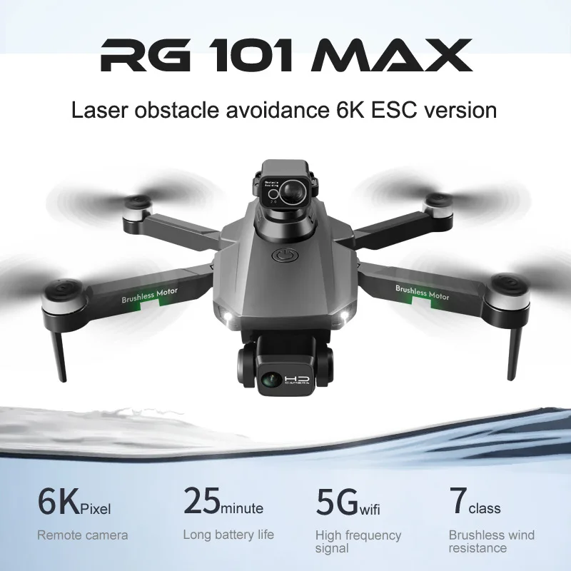 RG101 Max Obstacle Avoidance 3km 5g gps Brushless Motor Quadcopter 6K professional Photography Automatic return flight drone
