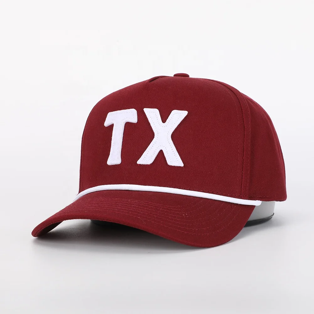 Outdoor High Quality Embroidery Logo 5 Panel Soft Cotton Sport Rope Hat Wholesale Gorras Custom Woven Patch Trendy Baseball Cap