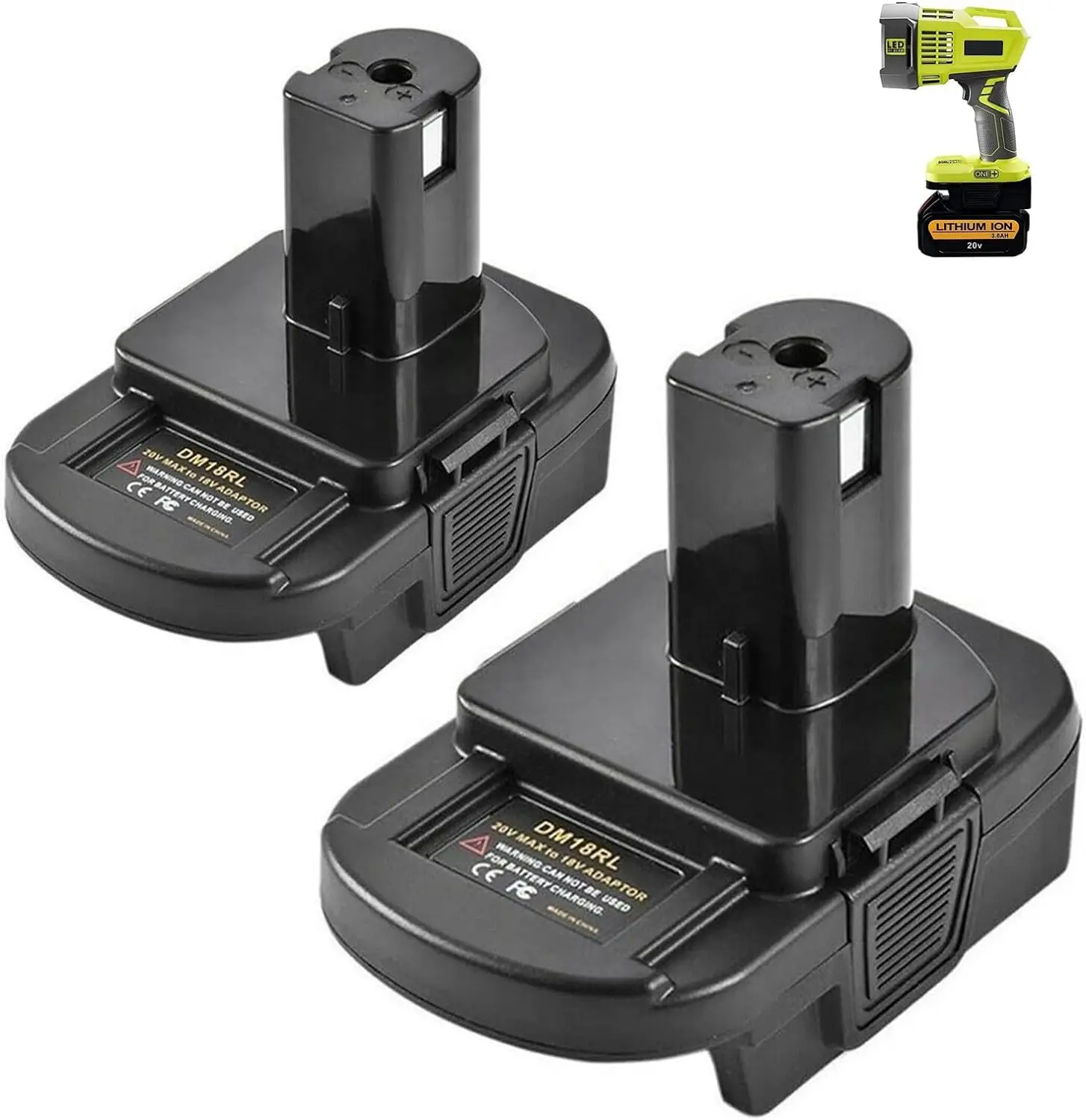 Adapter for Dewelt Milwauke 18V Battery Convert for Ryobi 18V Power Tools,Replace Lithium-ion Battery P108 ABP1801 with USB port