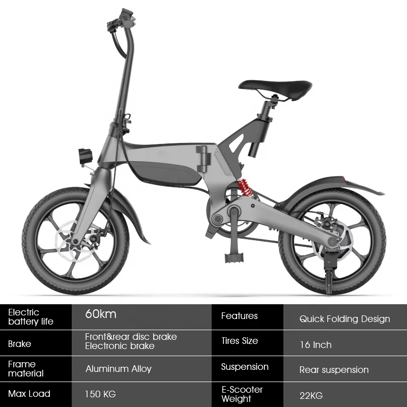 Hot Selling die-casting Magnesium alloy electric bicycle 16 inch Electric Bike foldable e bike eu warehouse