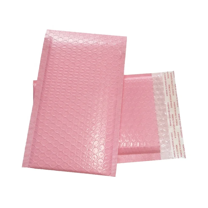  Cosmetic poly bag pink shipping bubbel mailer envelope with bubble