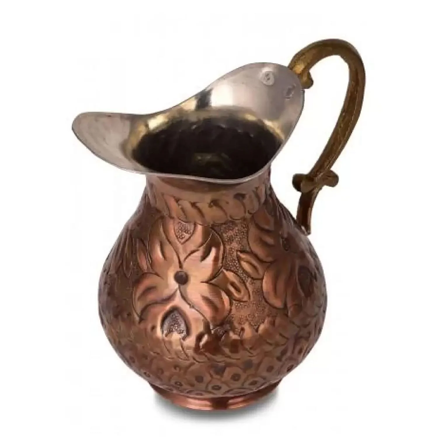 Ottoman Style Maras Turkey Copper Carafe Handmade Jug  For Beverage Service, Surahi 1000 ml
