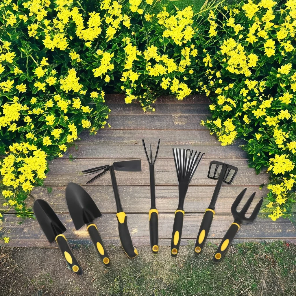 Eco Friendly Garden Succulent Plant Hand Tools Set Potted Digging Tool Kit Iron Shovel Rake Fork Hoe Claw With Plastic Handle